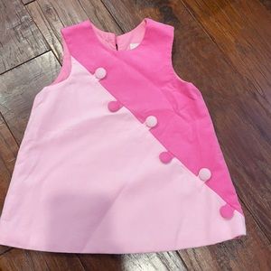 The Beaufort Bonnet Company Blake button corduroy dress in pink  4t